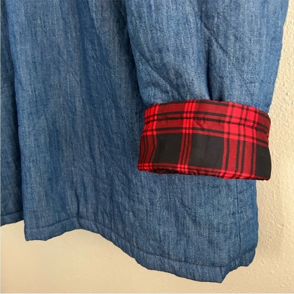 Warm denim and flannel lined jacket.